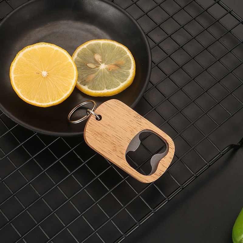 Custom Logo Wooden Bottle Opener Keychains