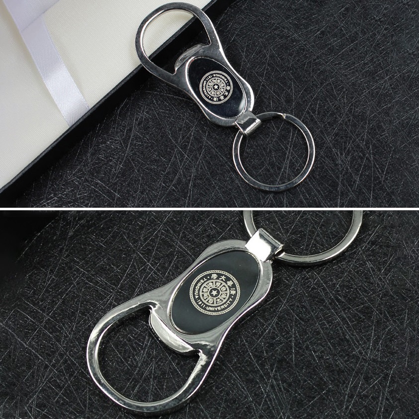 Wholesale Alloy Bottle Opener Keychain with Custom Logo