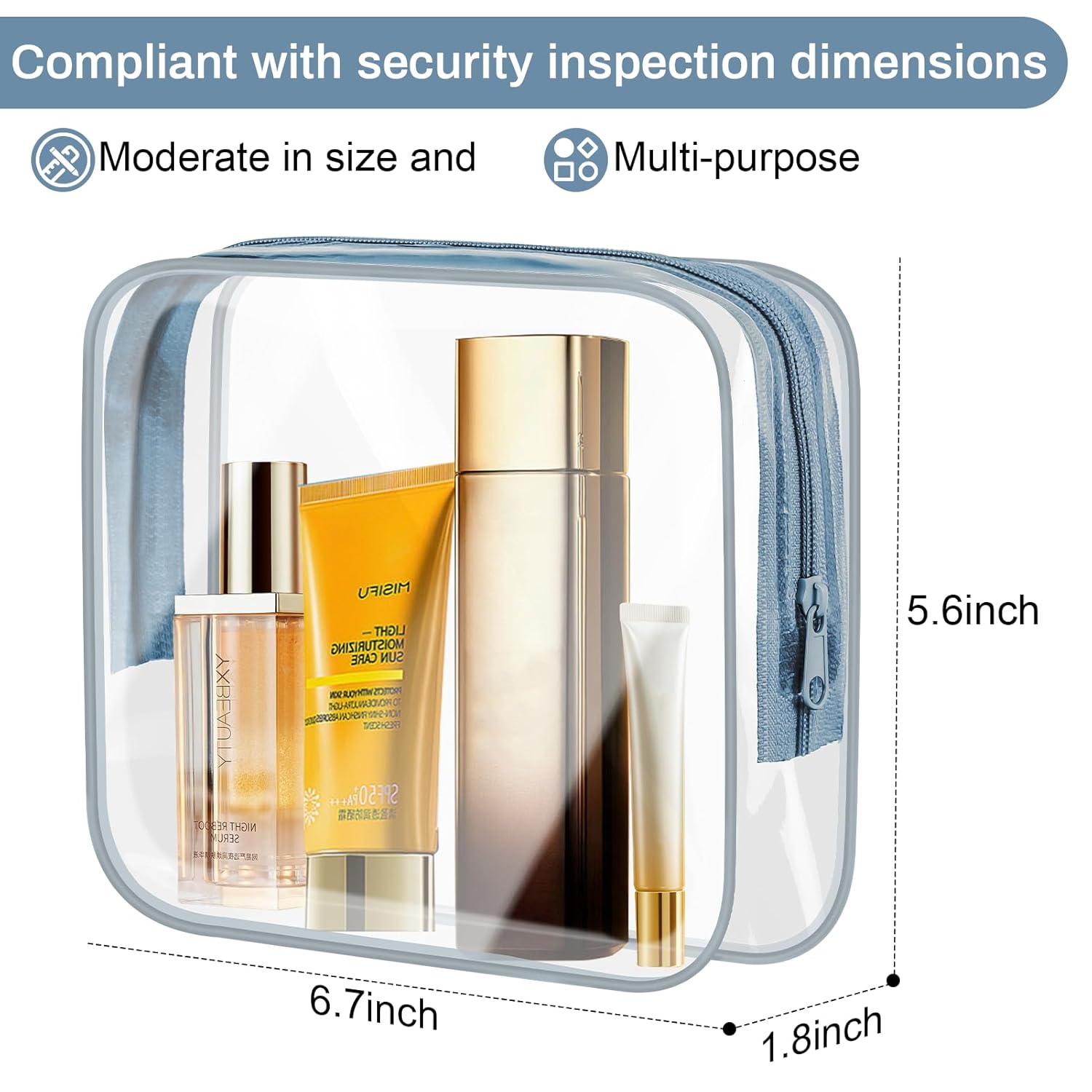 4 Pack Clear Cosmetic Toiletry Bags – Travel Makeup Organizer