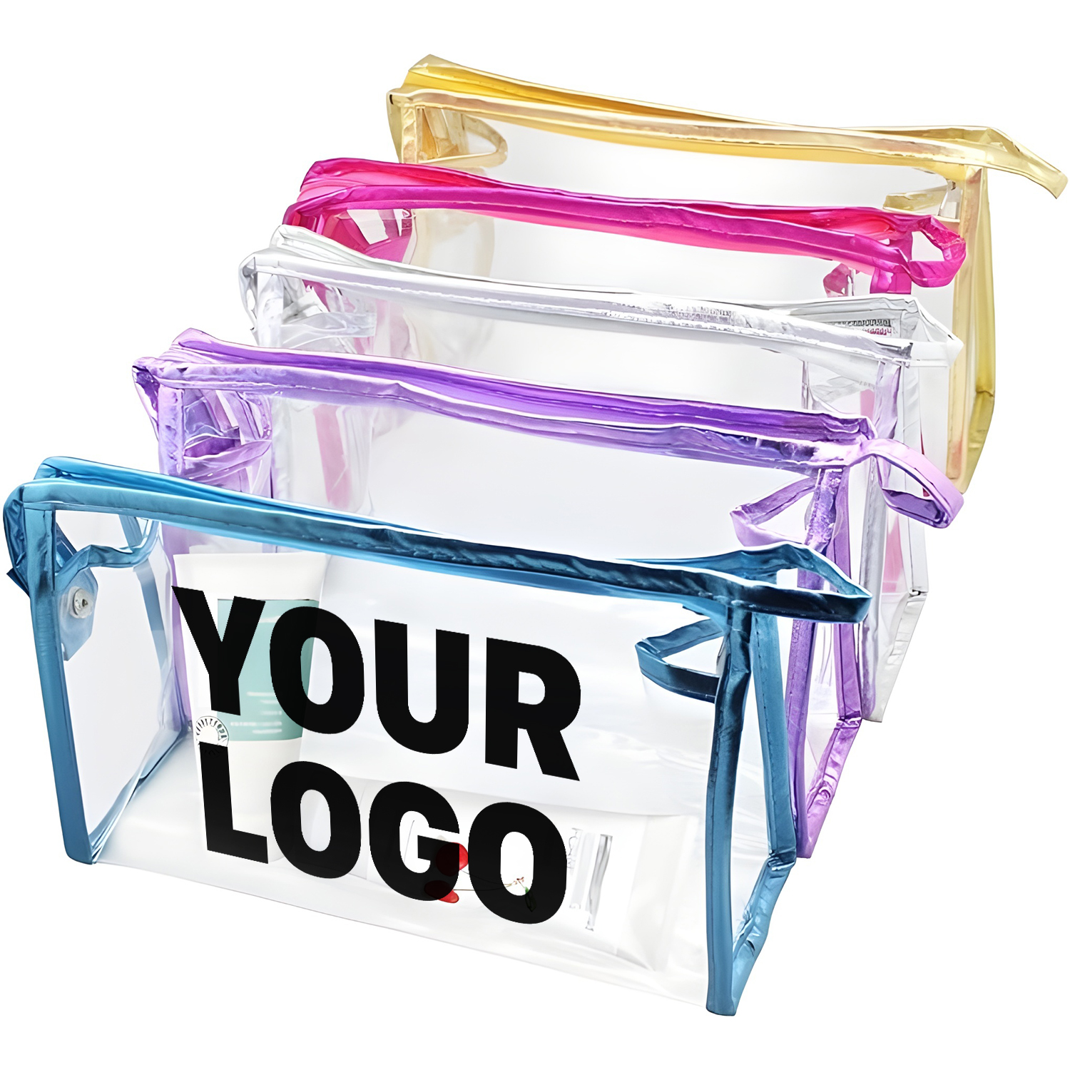 Portable Transparent Cosmetic Bag – Clear Waterproof PVC Makeup & Toiletry Pouch with Handle