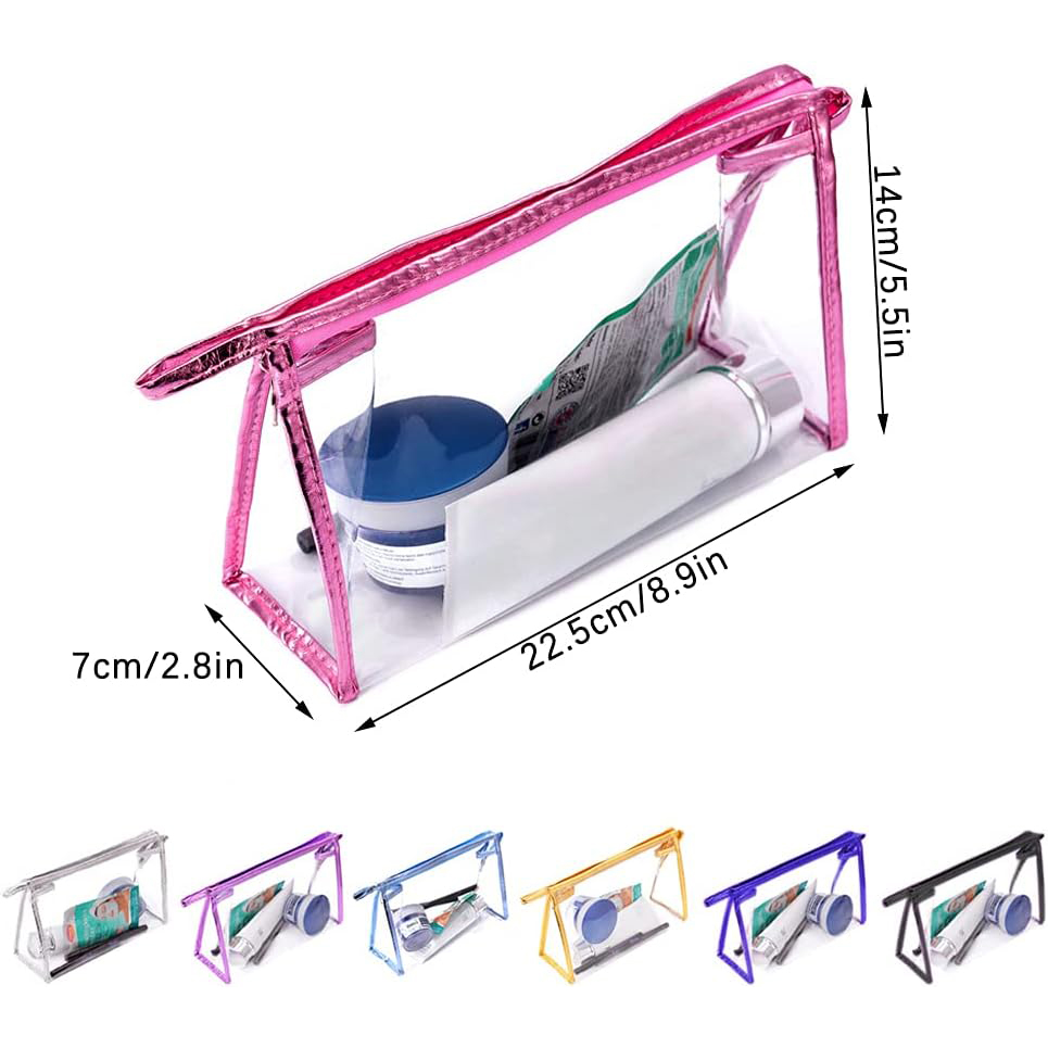 Portable Transparent Cosmetic Bag – Clear Waterproof PVC Makeup & Toiletry Pouch with Handle