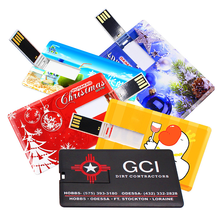 Bulk Custom Business Card Flip USB Flash Drives Personalized Printed Logo Credit Card Drive