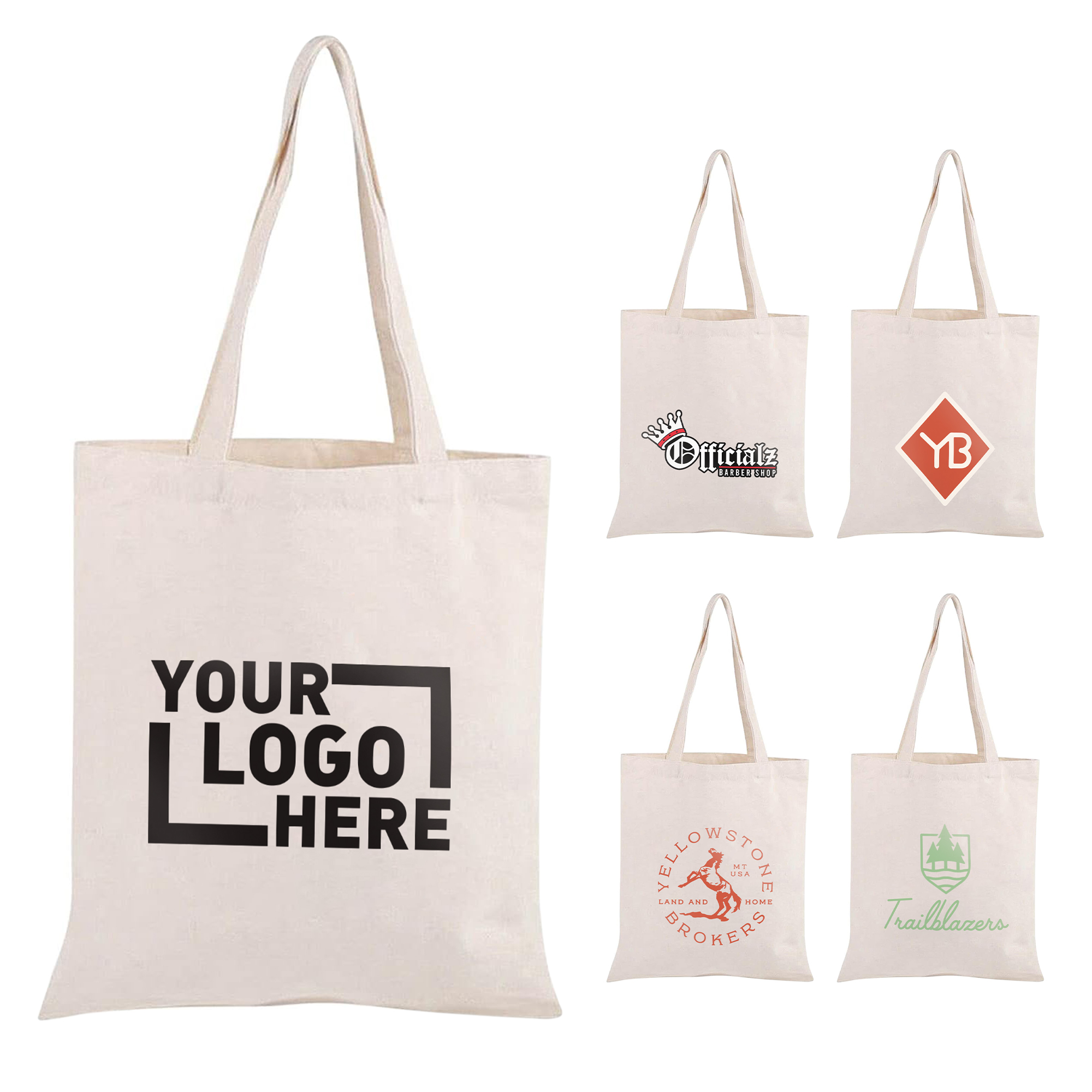 Custom Canvas Tote Bag  – Natural Color Bulk Logo Printing