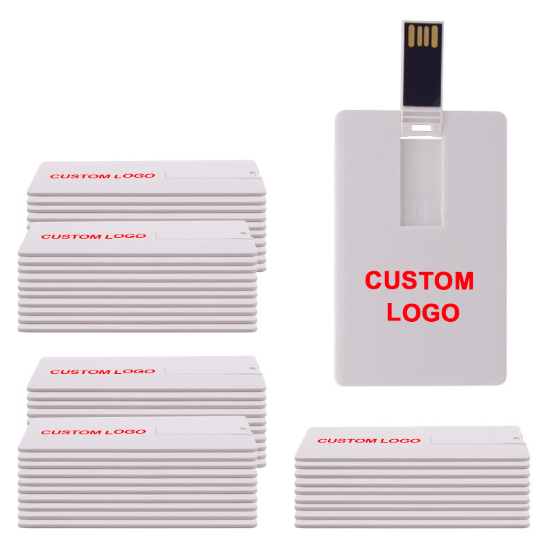 Bulk Custom Business Card Flip USB Flash Drives Personalized Printed Logo Credit Card Drive