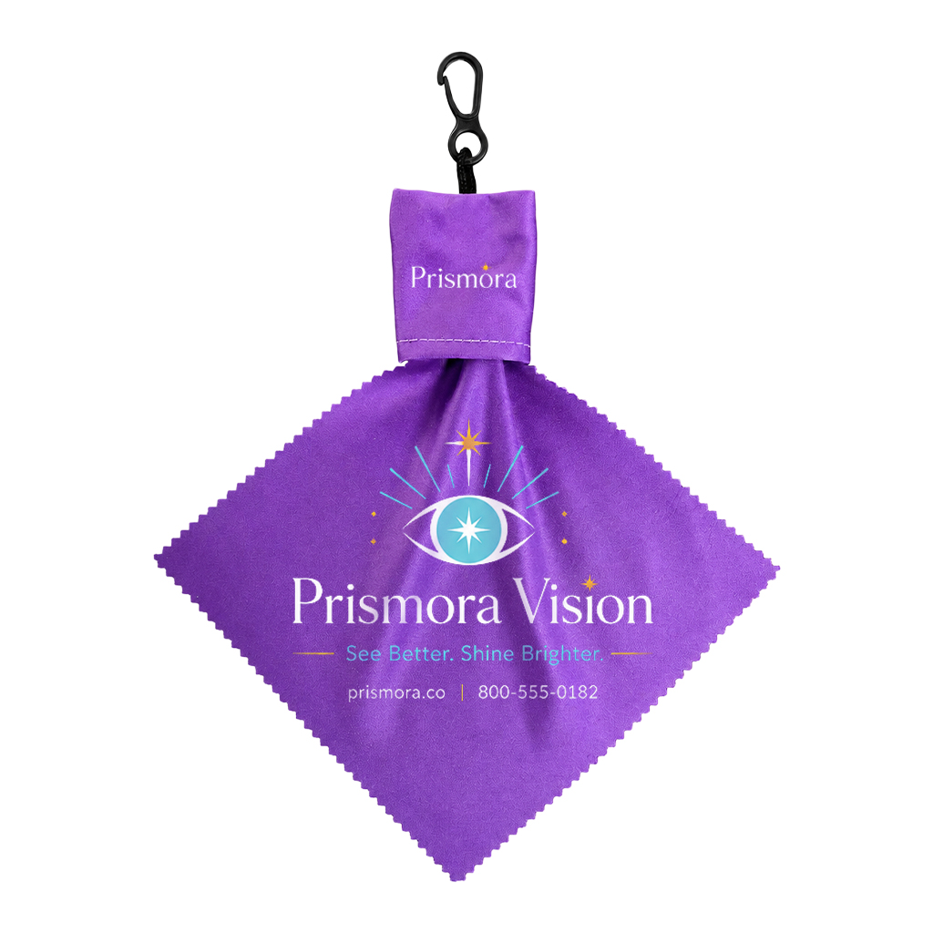 Personalized Microfiber Lens Cleaning Cloth with Custom Logo Pouch and Keychain