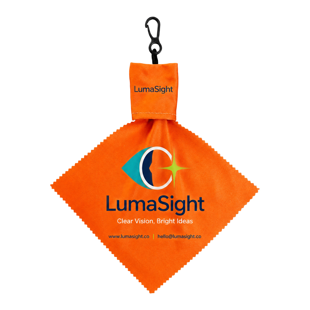 Personalized Microfiber Lens Cleaning Cloth with Custom Logo Pouch and Keychain