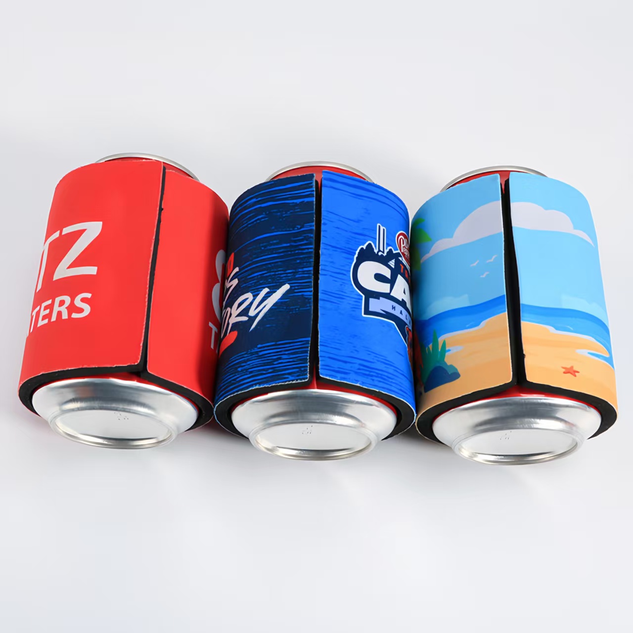 Custom Logo Slap Wrap Neoprene Can Cooler Promotional Slap Koozies