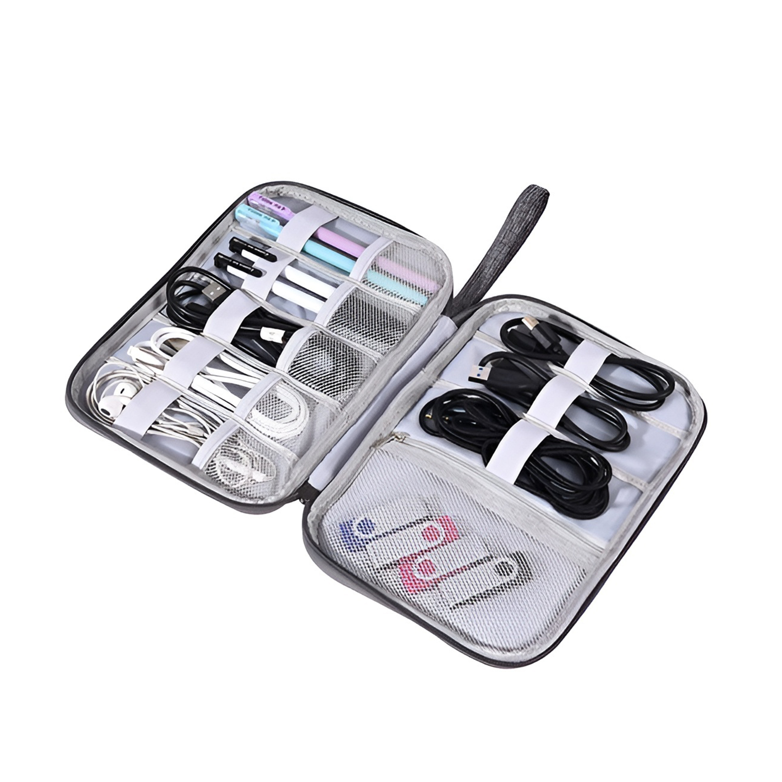 Fashion Electronic Accessory Organizer – Portable Travel Zippered Bag