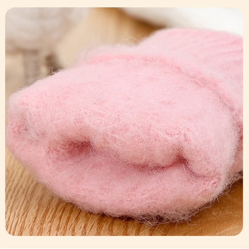 Custom Logo Winter Thicken Leak Fingers Gloves Knitted Warm Touch Screen Gloves