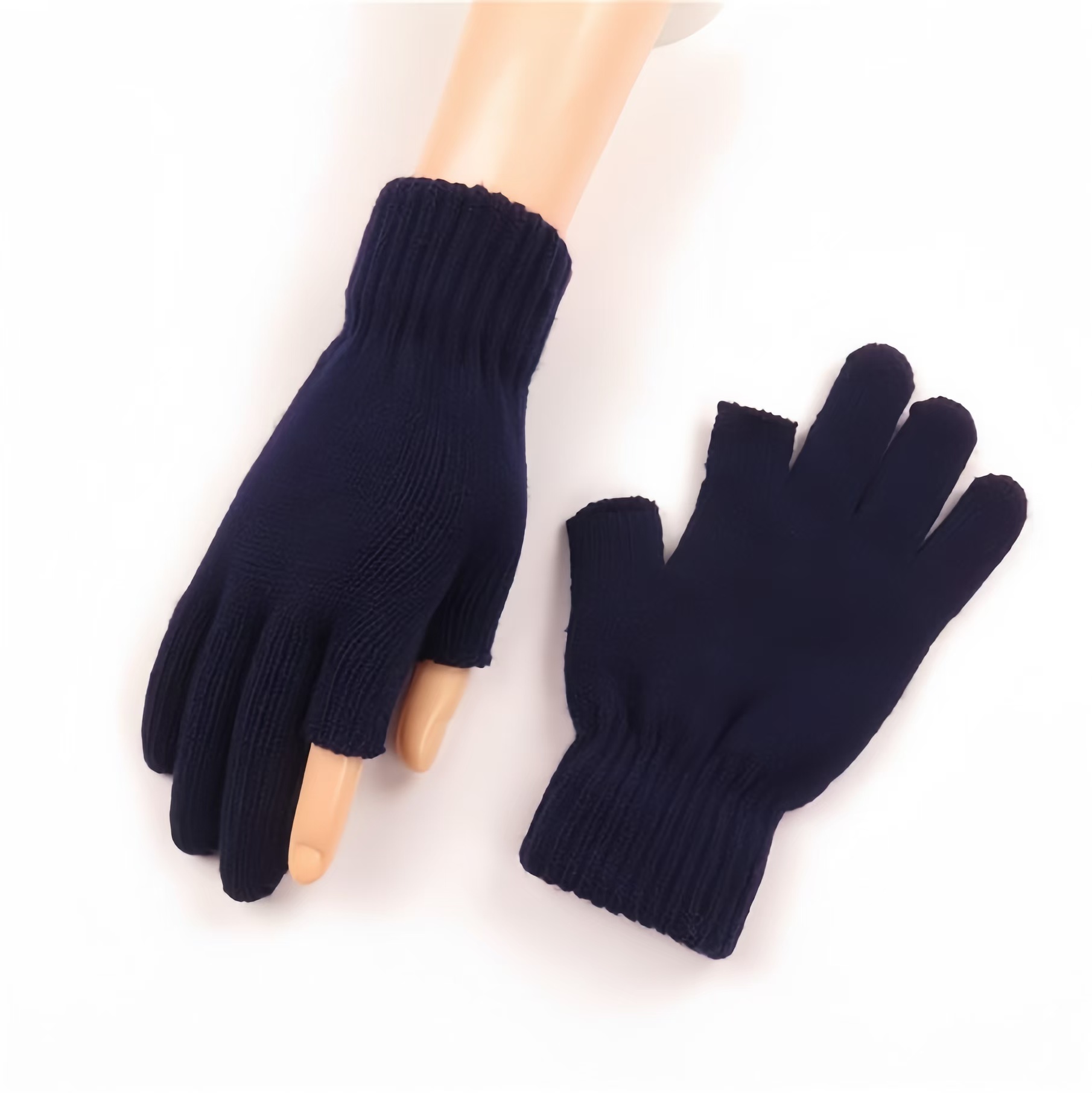 Custom Logo Winter Warm Half Finger Gloves Fashion Unisex  Fingerless Gloves