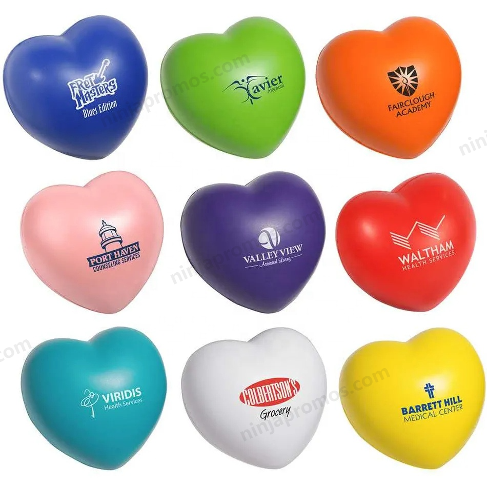Wholesale Custom Logo PU Foam Stress Ball Heart Stress Reliever For Love