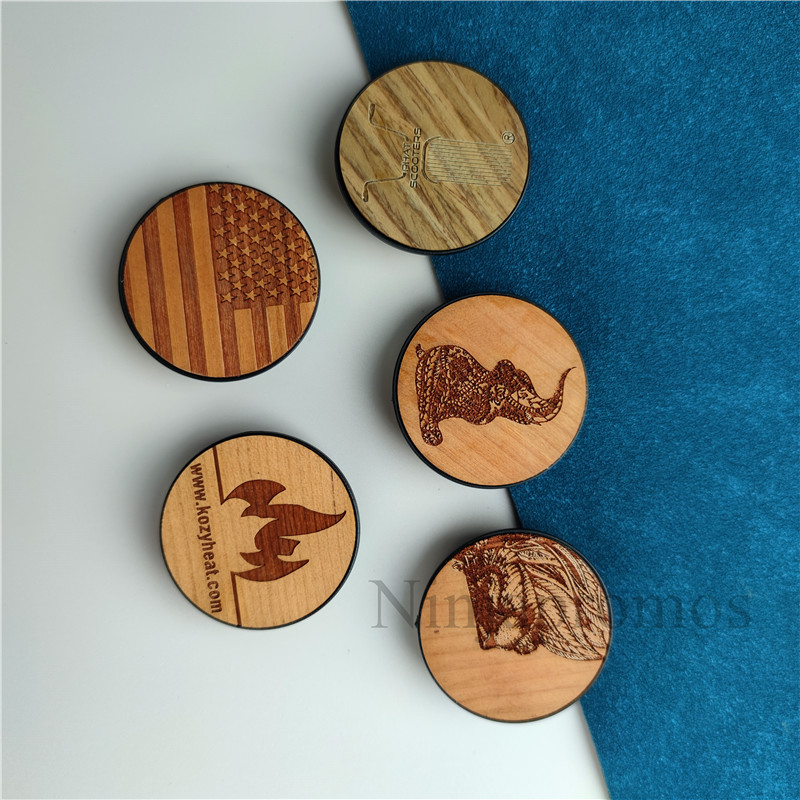 Wood Phone Grip Socket Stand - Your Custom Logo 