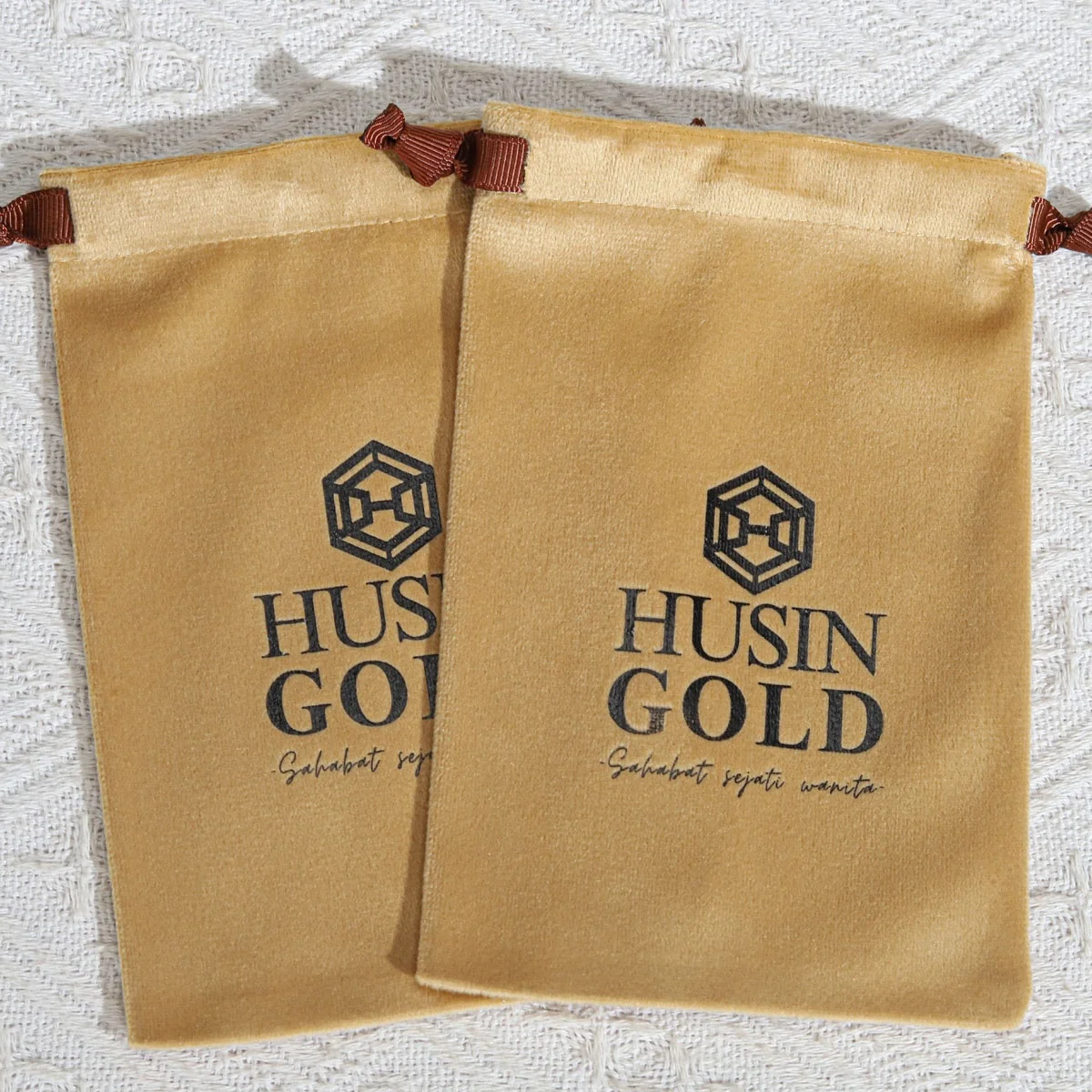 Custom Logo Velvet Jewelry Packaging Pouches Drawstring Bags