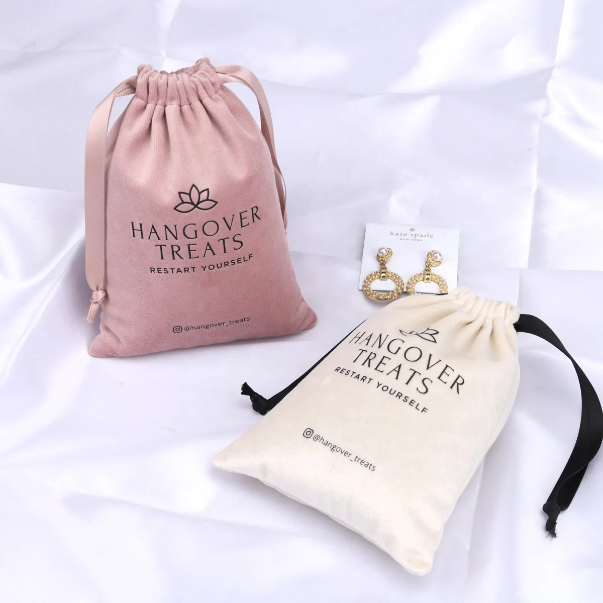 Custom Logo Velvet Jewelry Packaging Pouches Drawstring Bags