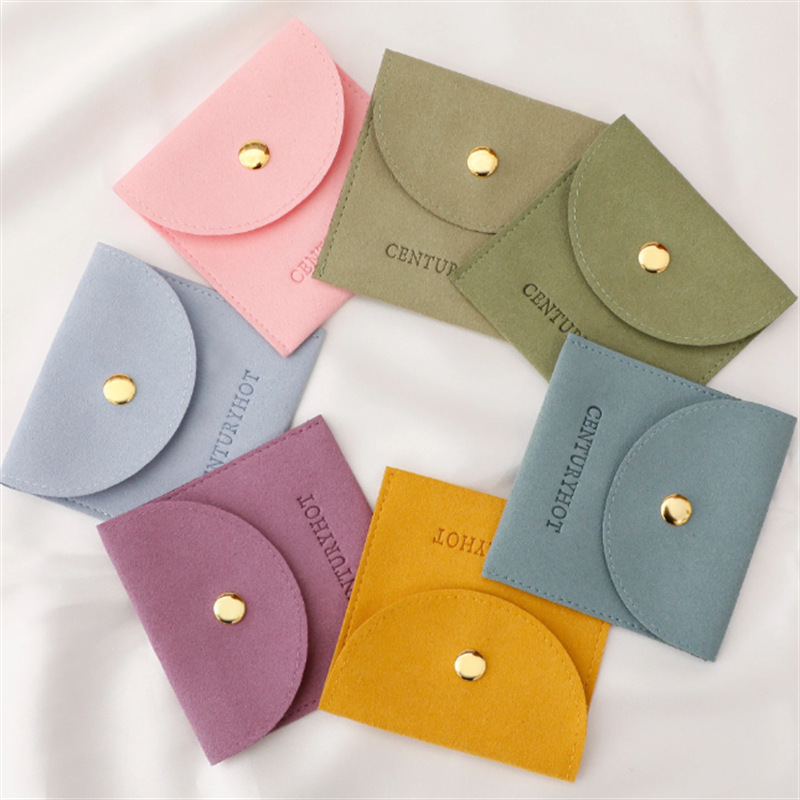 100pcs Bulk Custom Logo Jewelry Package Pouch With insert Card  Microfiber Envelope Bags