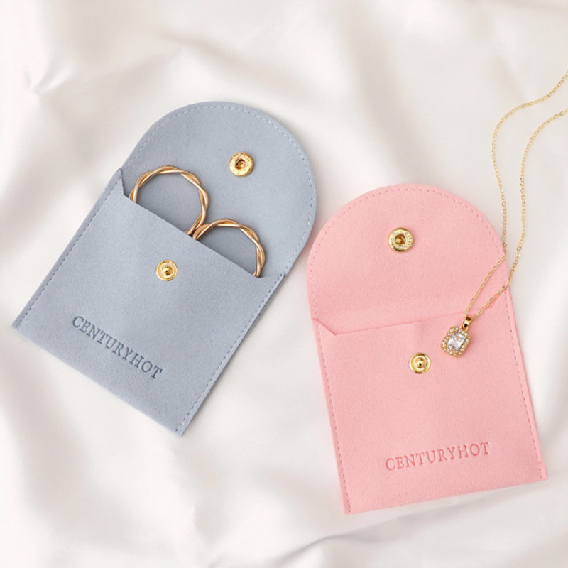 100pcs Bulk Custom Logo Jewelry Package Pouch With insert Card  Microfiber Envelope Bags