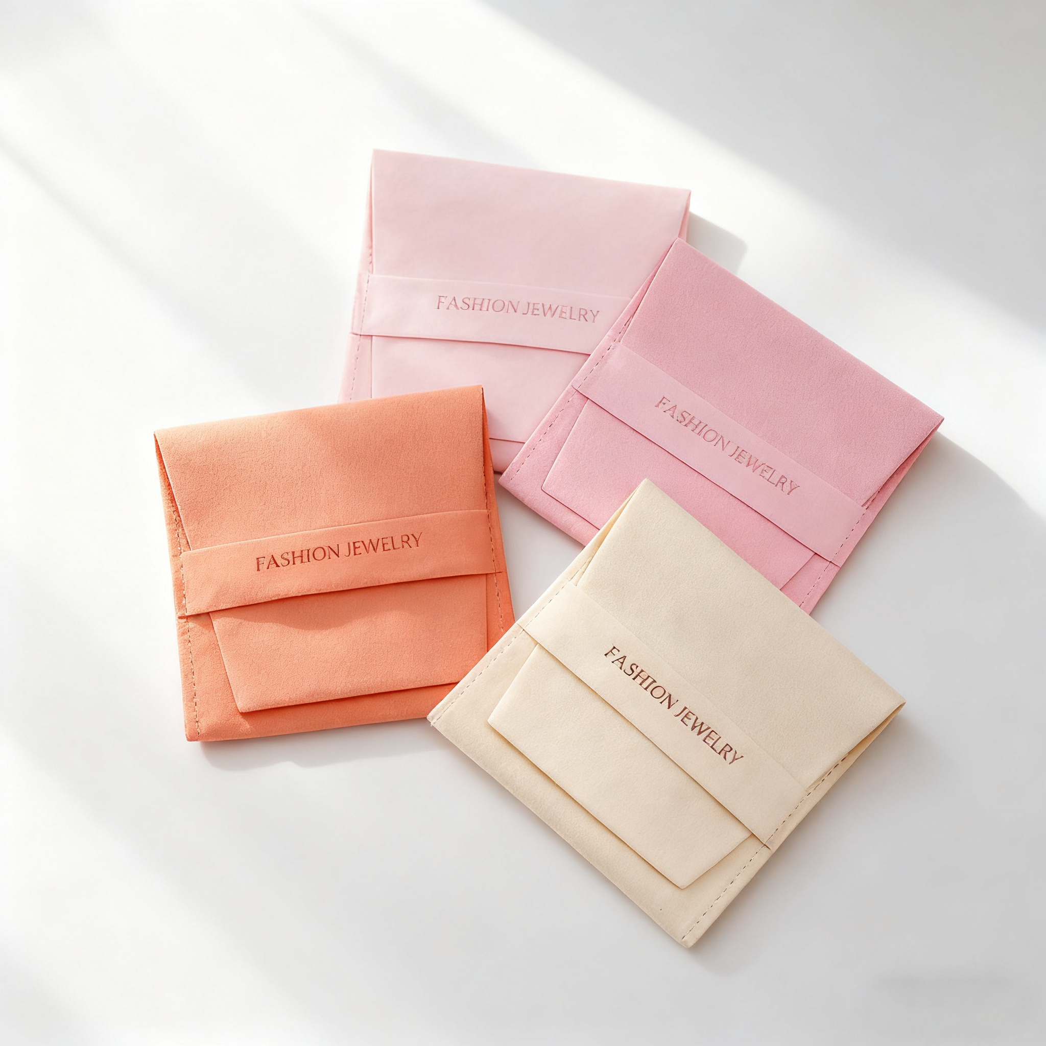 Bulk Custom Microfiber Pouch Bags with Personalized Debossing Logo Jewelry Package Envelope Bags