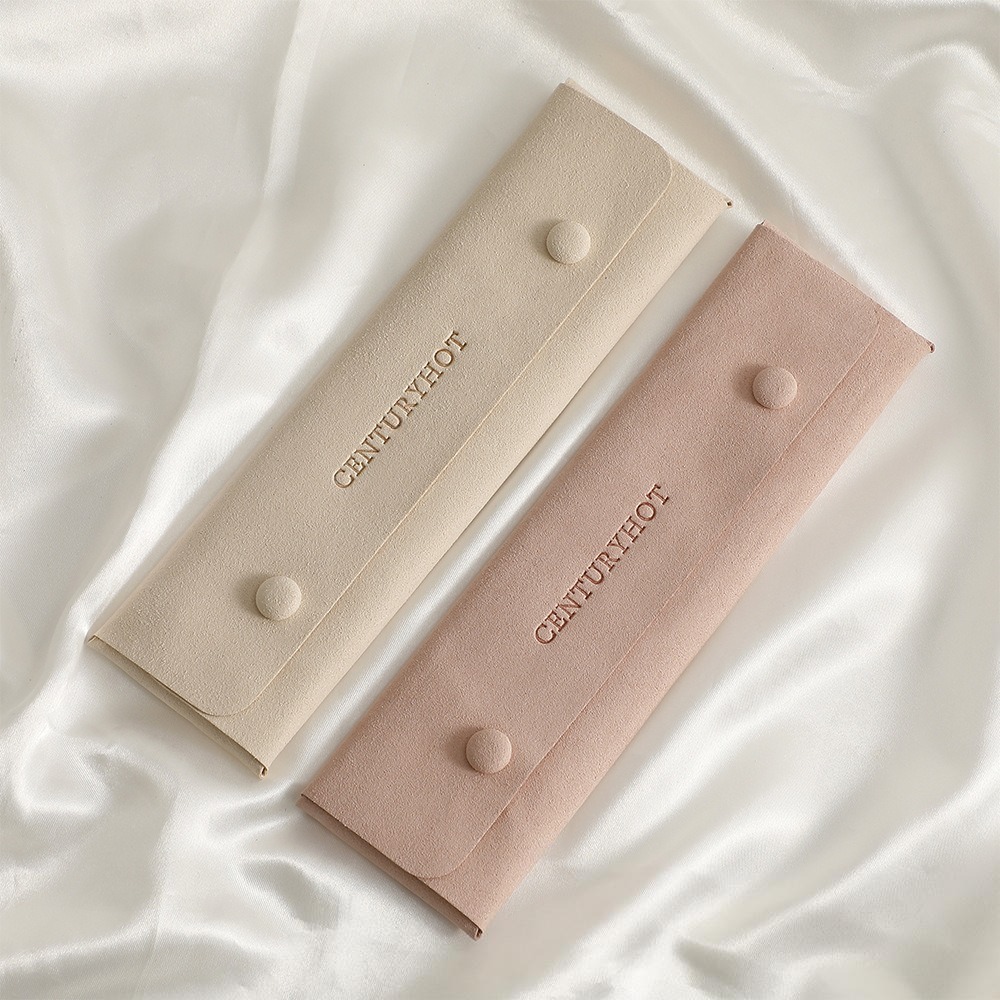 Custom Logo Microfiber Jewelry Bags Necklace Rectangle Packaging Pouches