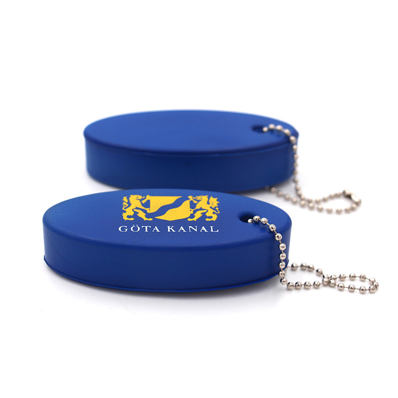 Custom Promotional PU Foam Oval Floating Boat Keychain For Giftaways