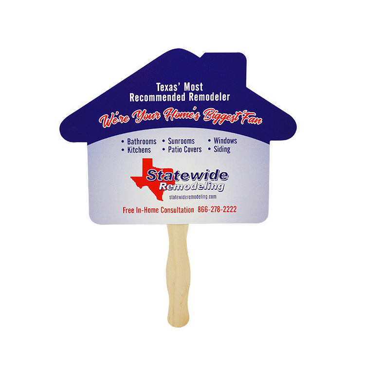 Custom Shape Paper Hand Fan with Your Logo Summer Printed Fan For Giveaways