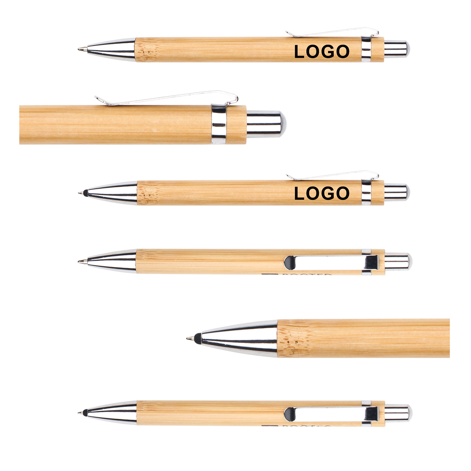 Personalized 0.5mm Bamboo Pen Ballpoint Wrinting Pen for School & Office 