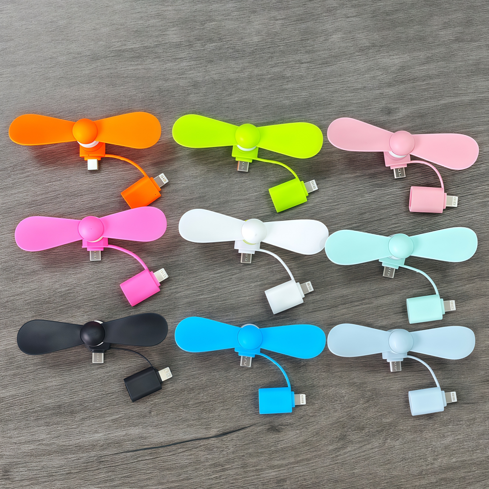 Custom Logo 2 in 1 Mini Fan For Android and Type-C Interface