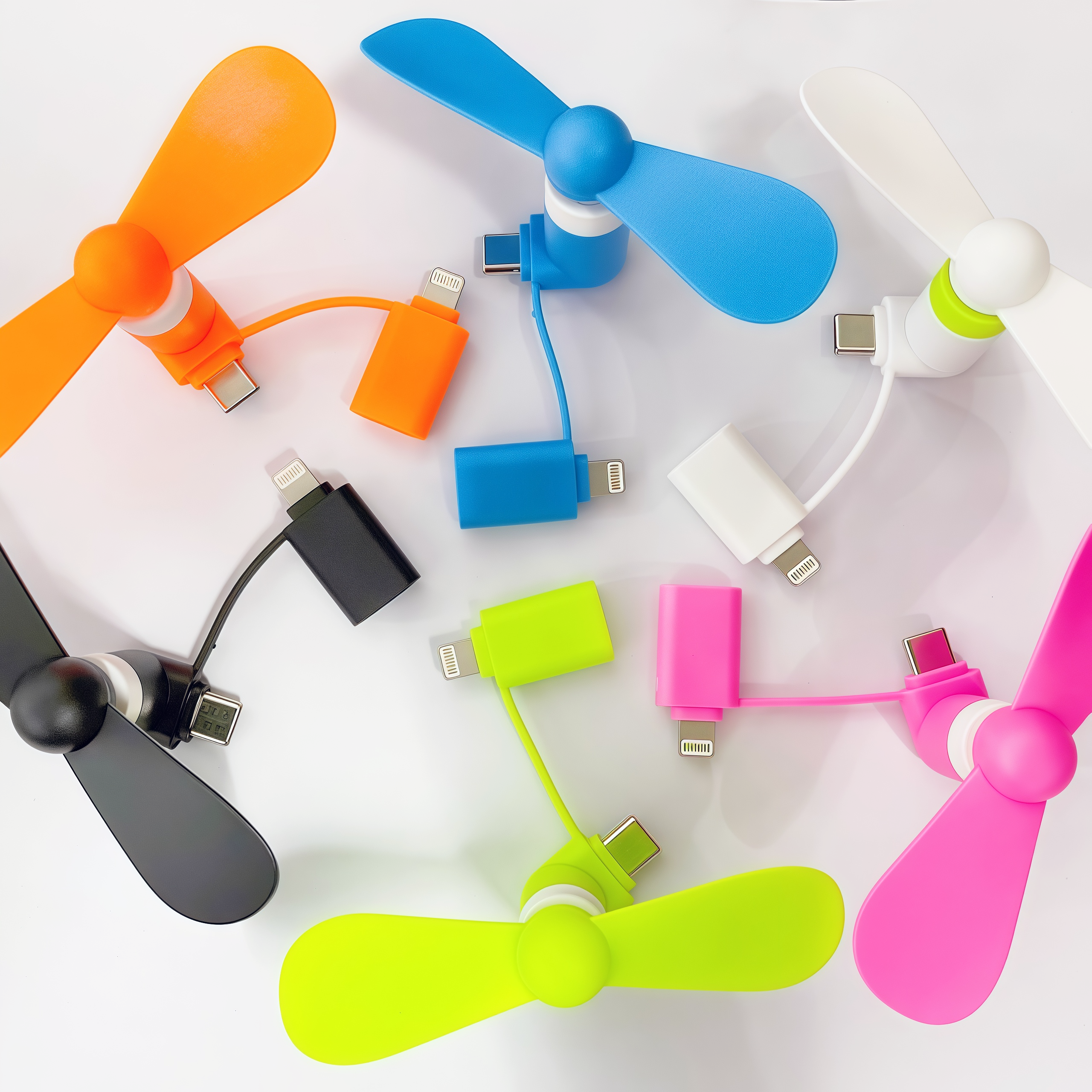 Custom 2 in 1 Mini fan For Android and Iphone Device