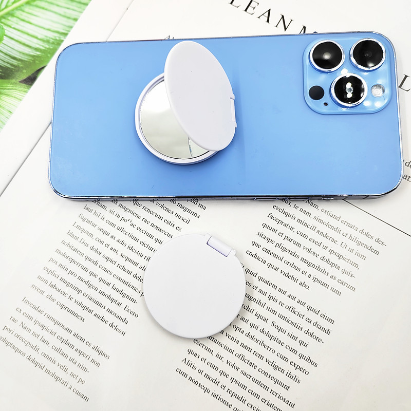 Promotional Round Double-sided Mirror Phone Stand Logo Printing Decoration