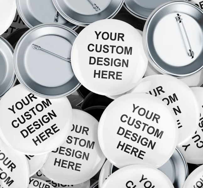 Custom Round Button Pins with Full Color Logo