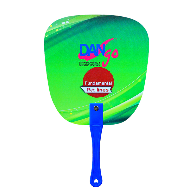 Custom Full Color Imprint Plastic Hand Fan Brand Promotional Advertising Hand Fan For Giveaway