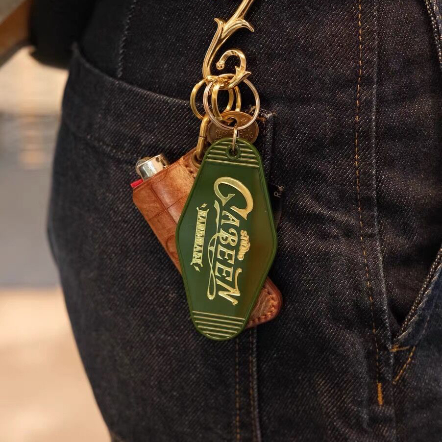 100 pcs Custom Gold Foil Stamped Vintage Hotel Key Tag  