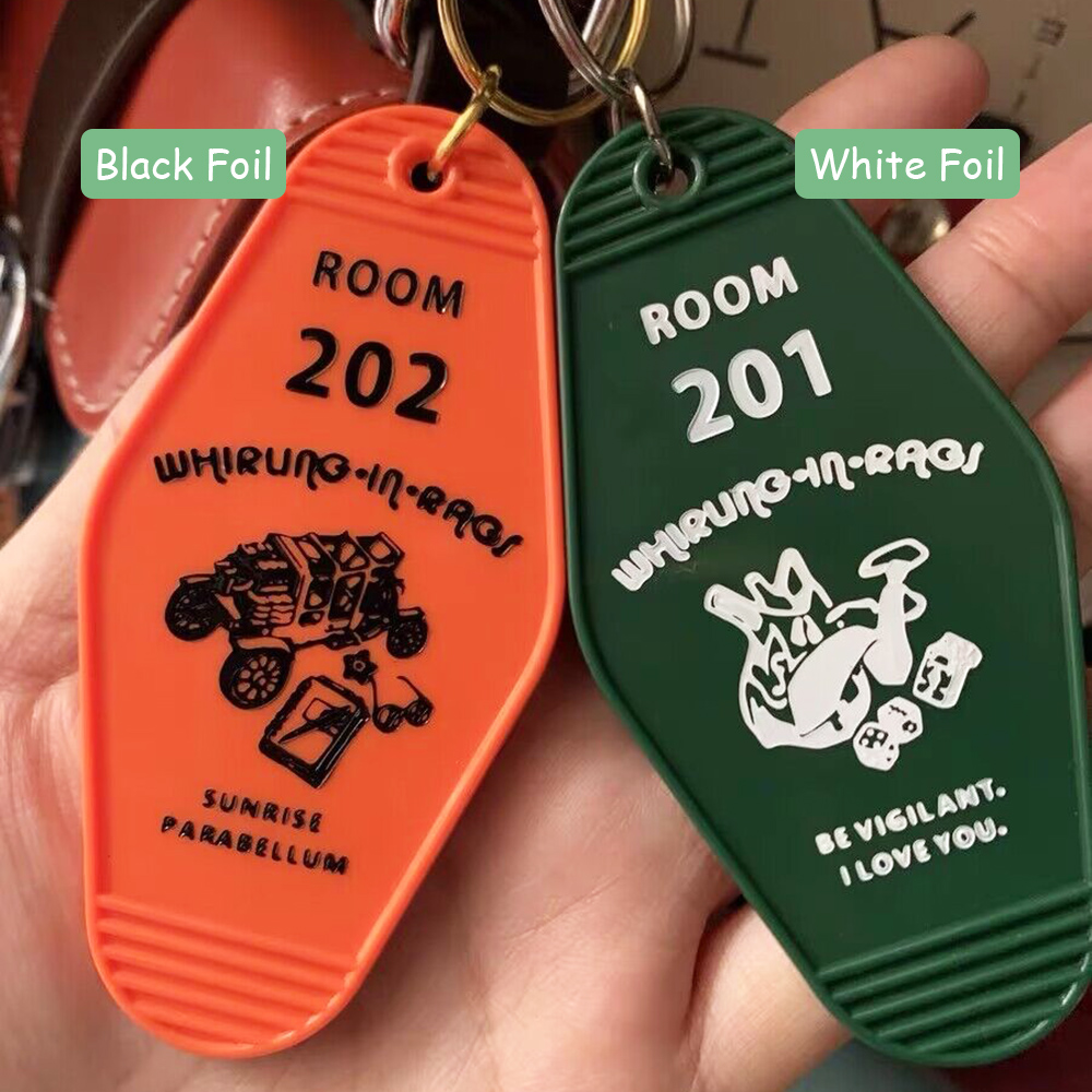 100 pcs Custom Gold Foil Stamped Vintage Hotel Key Tag  