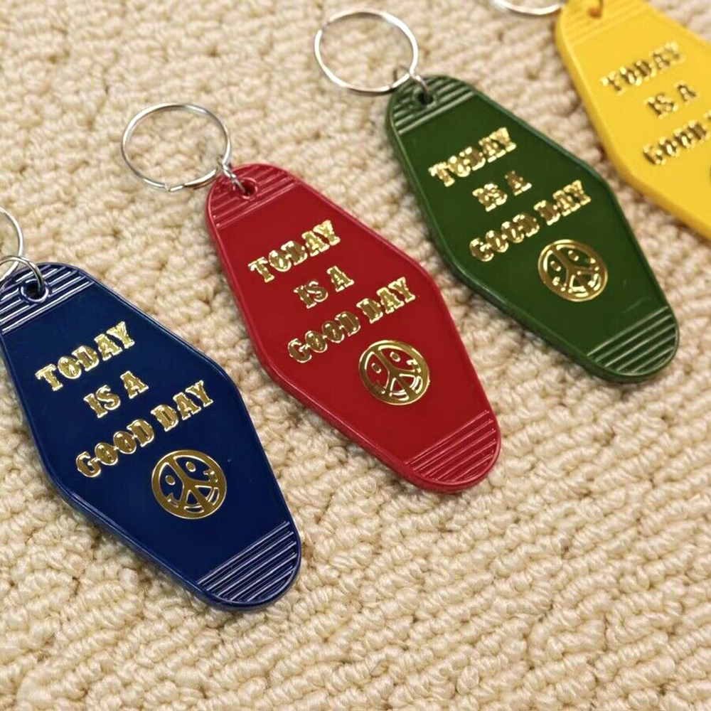 100 pcs Custom Gold Foil Stamped Vintage Hotel Key Tag  