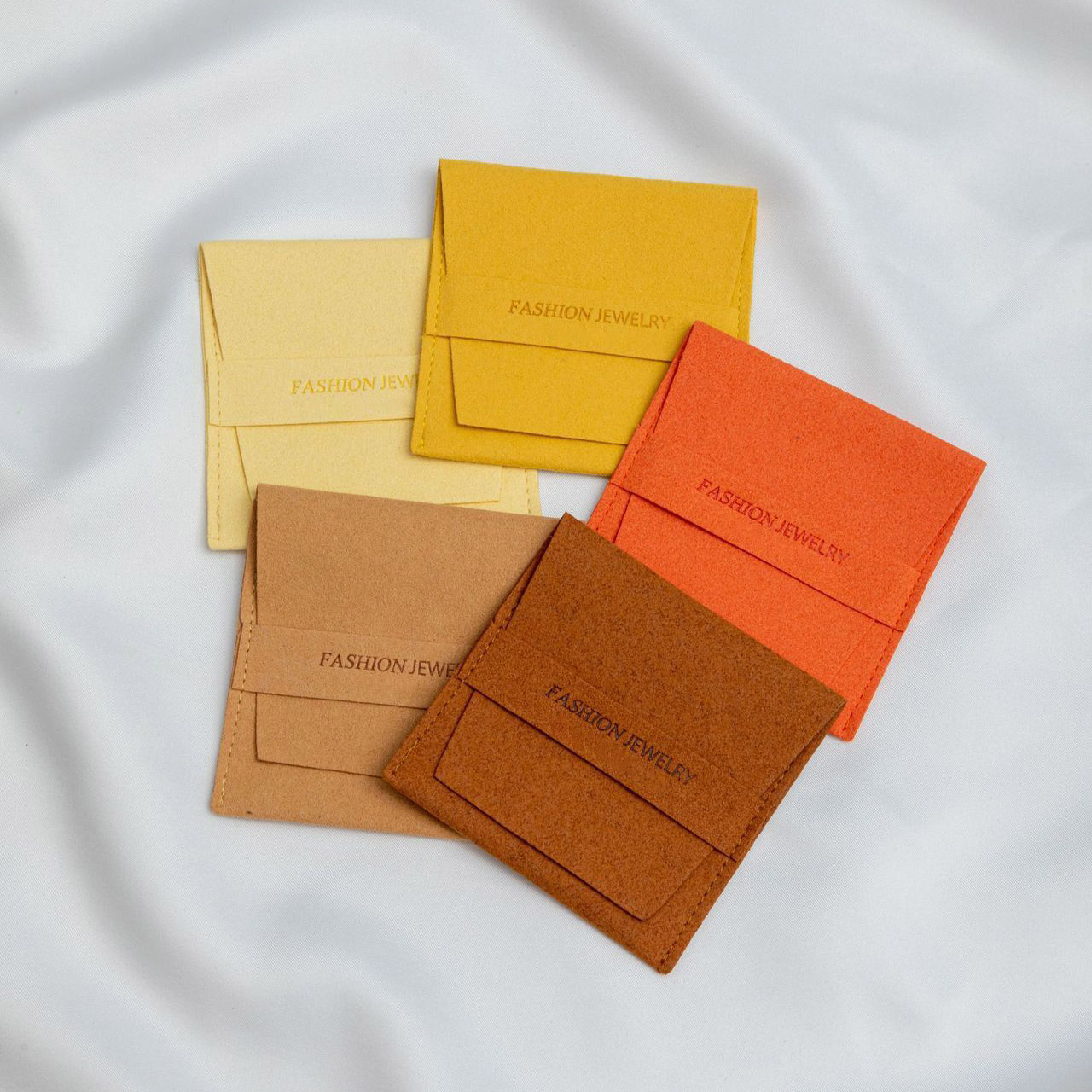 Bulk Custom Microfiber Pouch Bags Personalized Debossing Logo Jewelry Package Envelope Bags