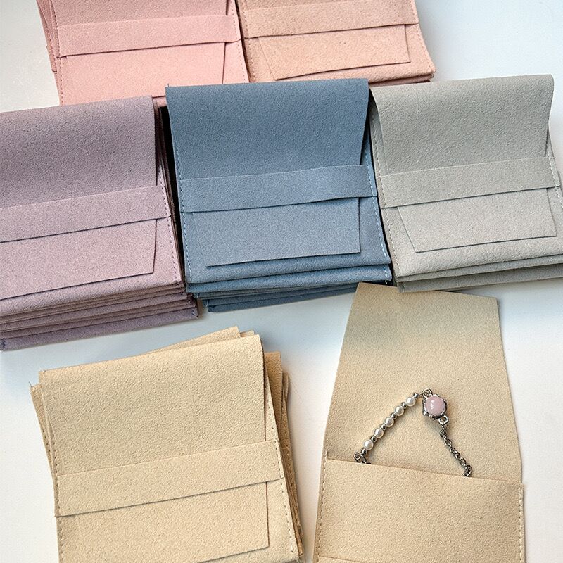 Bulk Custom Microfiber Pouch Bags Personalized Debossing Logo Jewelry Package Envelope Bags