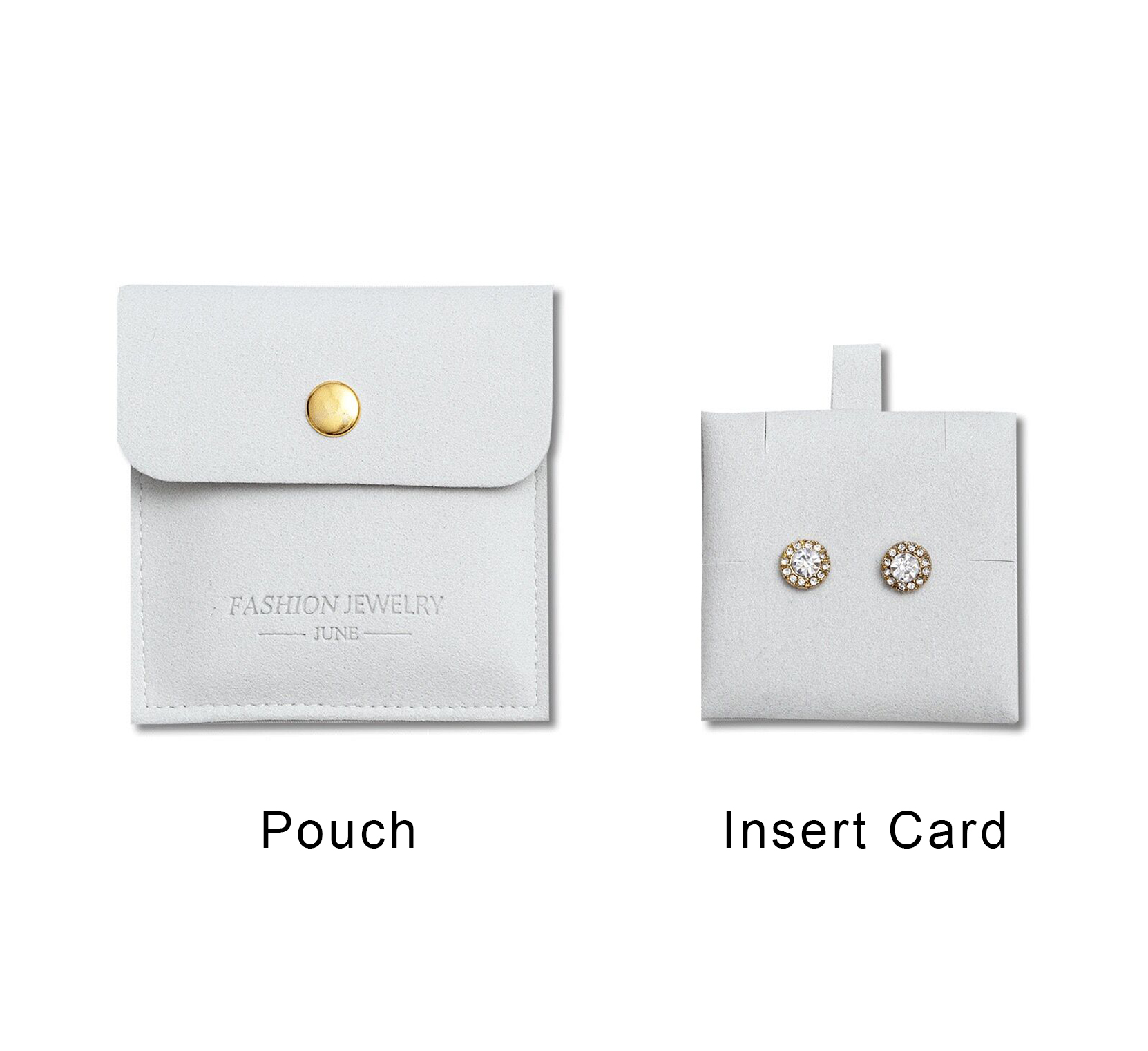 100pcs Bulk Custom Logo Jewelry Package Pouch With insert Card  Microfiber Envelope Bags