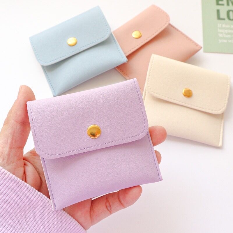 100pcs High Quality PU Artificial Leather Bag Custom Jewelry Package Pouch Bag With Button