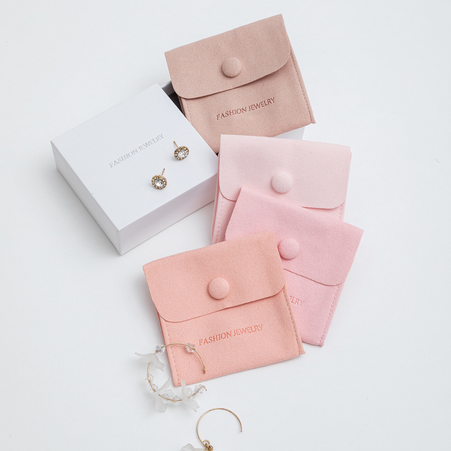 Wholesale Personalized Microfiber Jewelry Pouches High Quality Custom Envelope Bags with Brand Logo