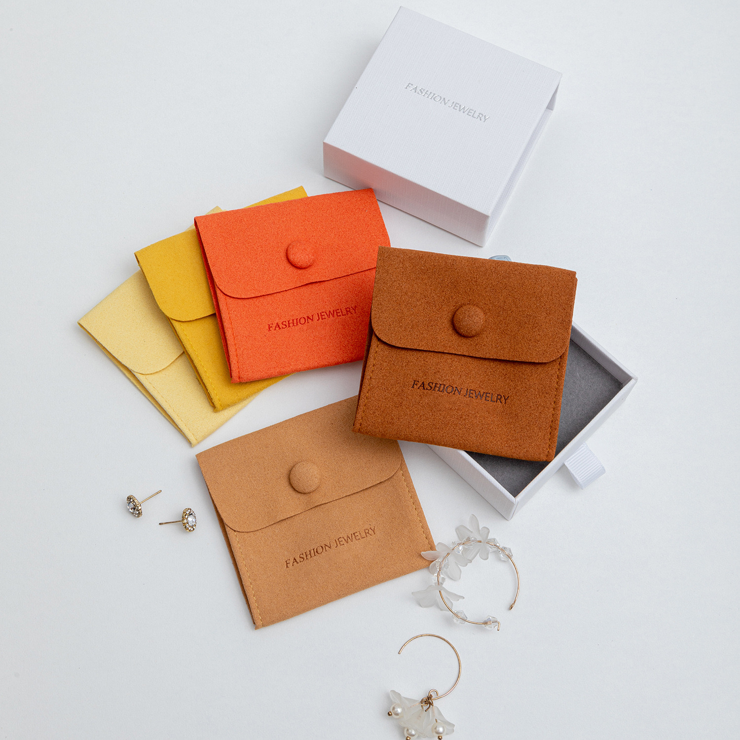 Wholesale Personalized Microfiber Jewelry Pouches High Quality Custom Envelope Bags with Brand Logo