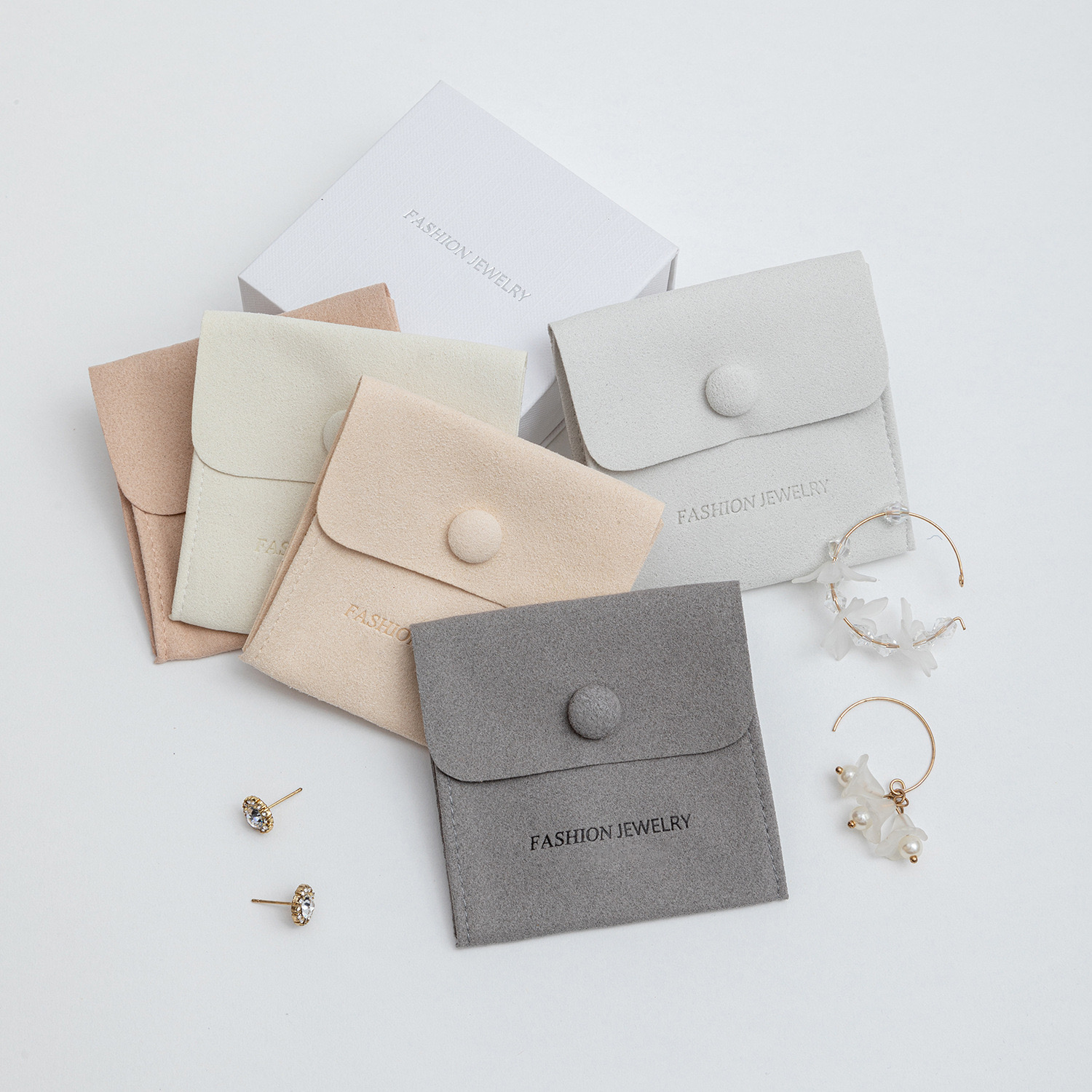 Wholesale Personalized Microfiber Jewelry Pouches High Quality Custom Envelope Bags with Brand Logo