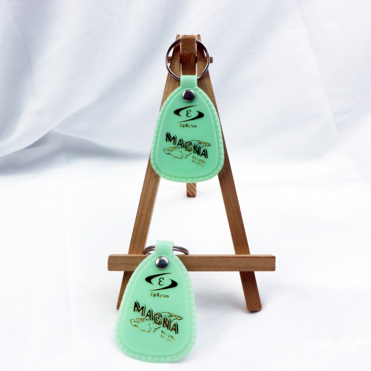 Vintage Gold Foil Saddle Key Tag | Custom Designer Keychain with Logo