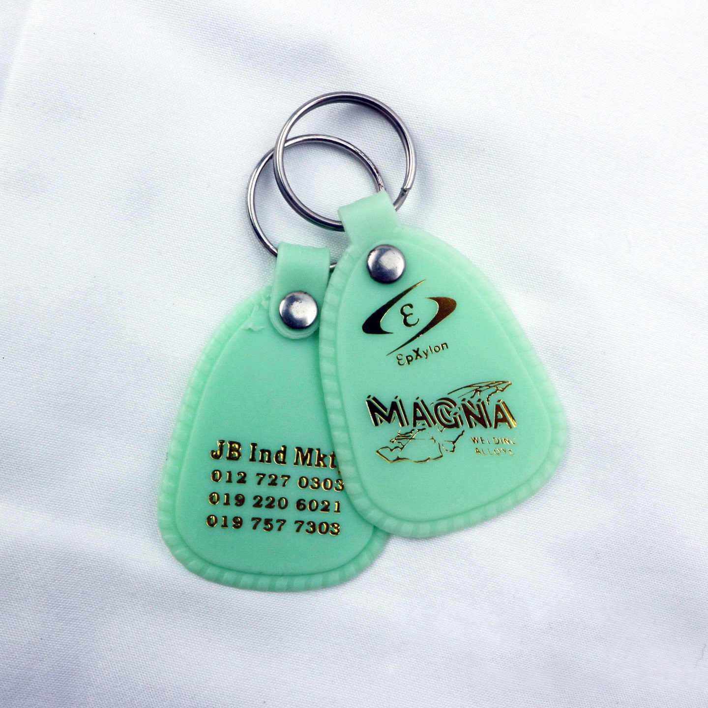 Vintage Gold Foil Saddle Key Tag | Custom Designer Keychain with Logo