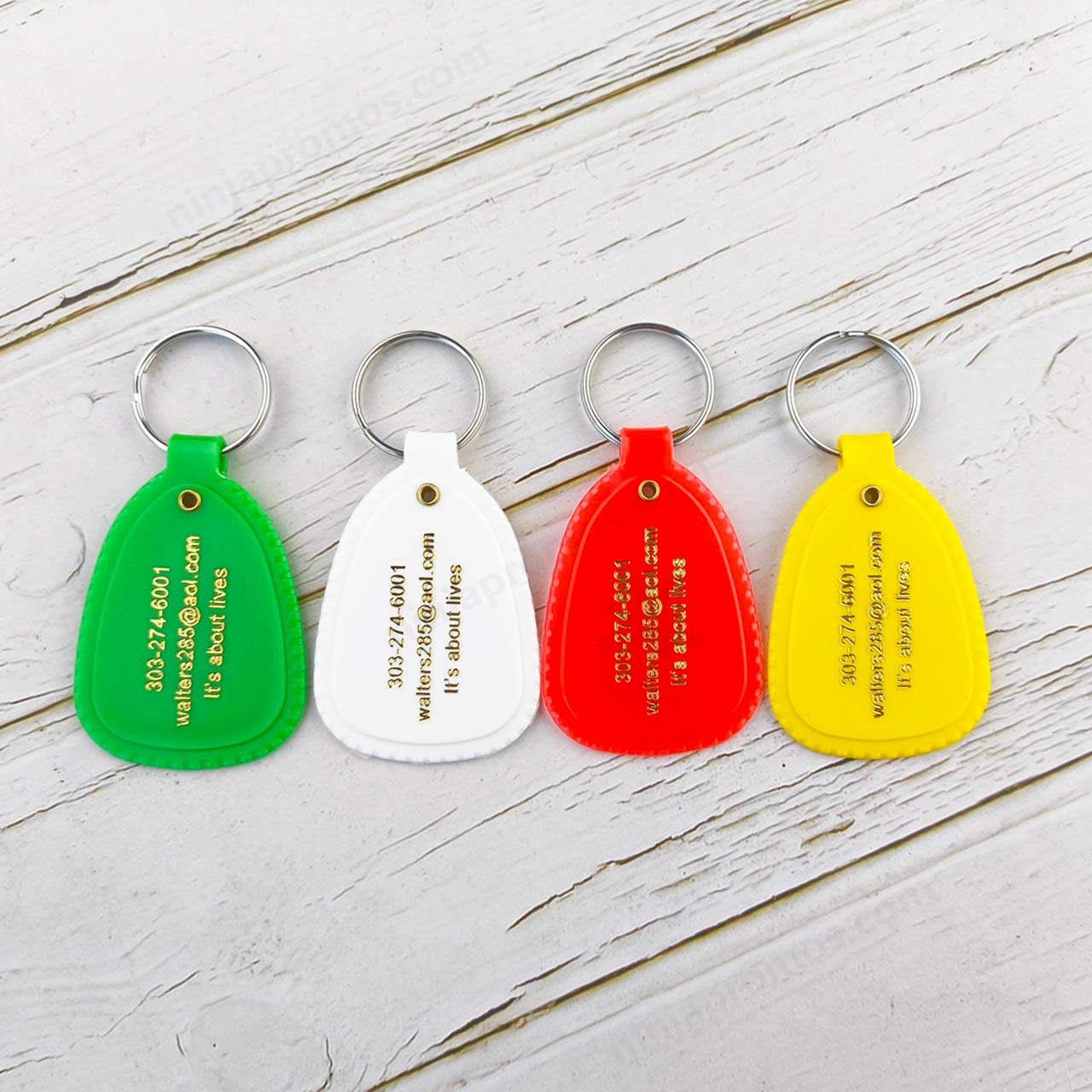 Vintage Gold Foil Saddle Key Tag | Custom Designer Keychain with Logo