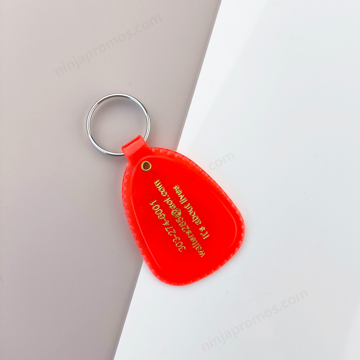 Vintage Gold Foil Saddle Key Tag | Custom Designer Keychain with Logo