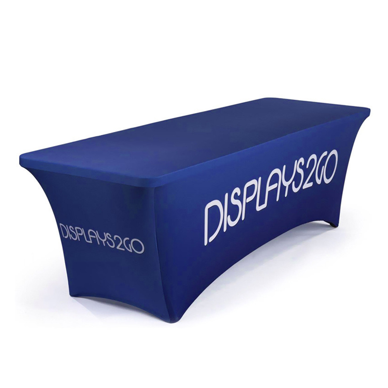 Custom Logo Printed Table Covers Fitted Table Throw Tablecloth For Trade show & Event