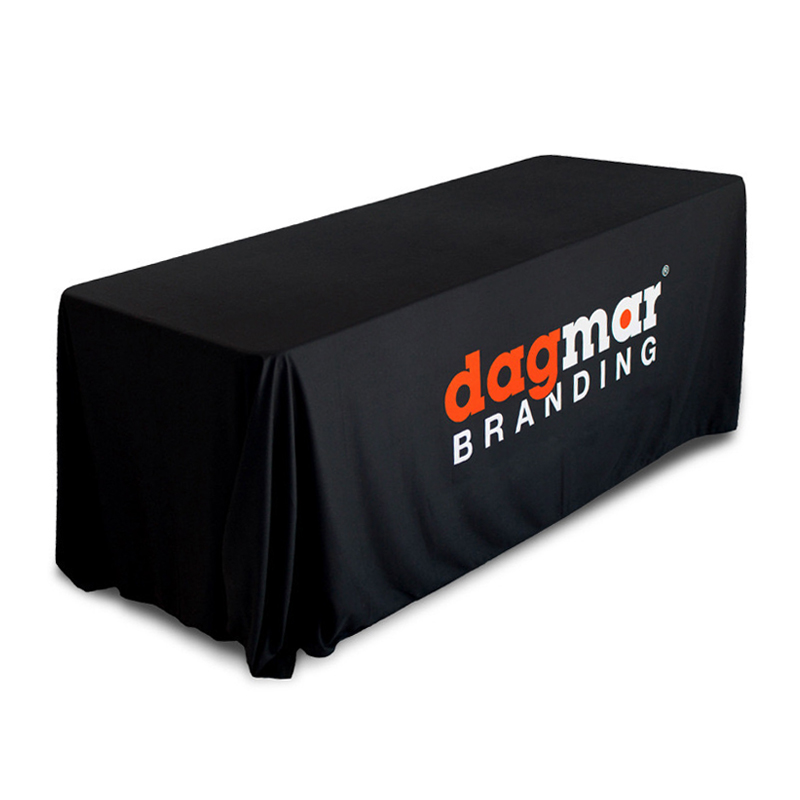 Custom Logo Printed Table Covers Fitted Table Throw Tablecloth For Trade show & Event