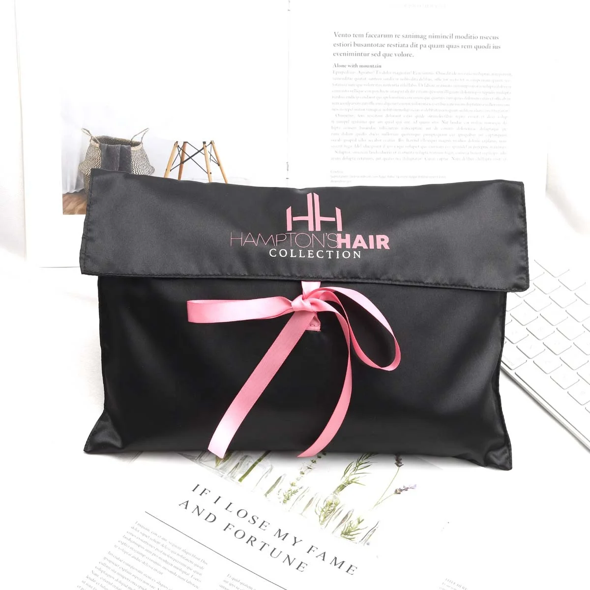 Custom Velvet Envelope Dust Bag with Ribbon | Logo Printed Jewelry & Gift Pouch