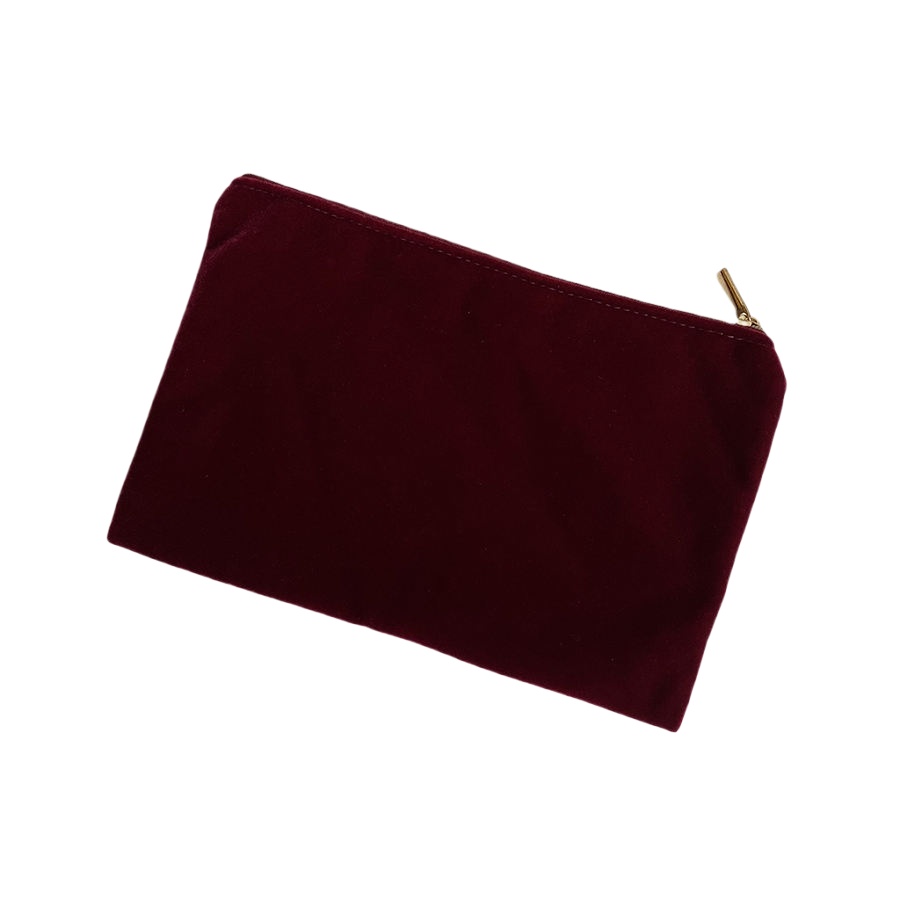 Custom Velvet Zipper Cosmetic Pouches | Logo Printed Makeup Bags