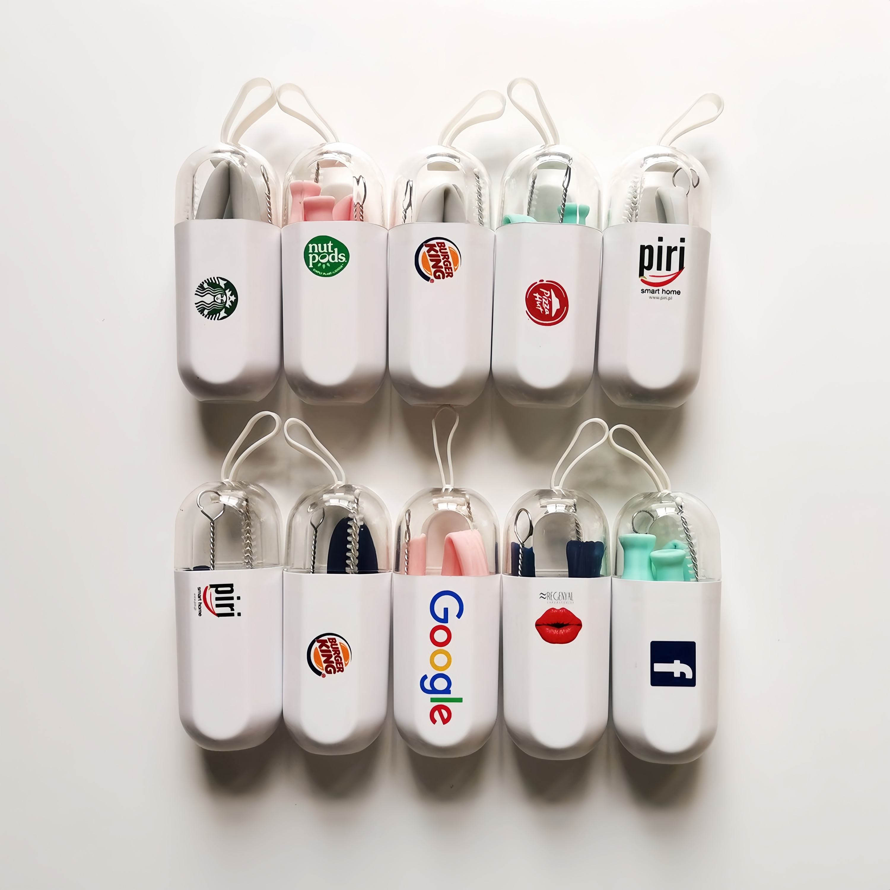 Wholesale Collapsible Silicone Straws Reusable Drinking Straw with Portable Case and Brush