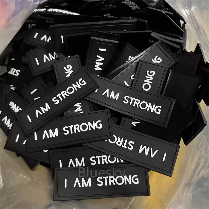 Eco-friendly Custom Silicone Logo 3D Soft PVC Patch Clothes Garment Embossed Rubber Patches